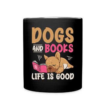 Chiens et livres La vie est bonne patte de propriétaire de chien - Mug uni - noir - Devant