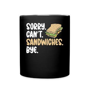 Sandwich Lover Gift - Full Colour Mug - black - Front