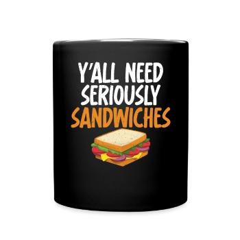 Sandwich Lover Gift - Full Colour Mug - black - Front
