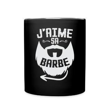 J'aime sa barbe - Mug uni - noir - Devant