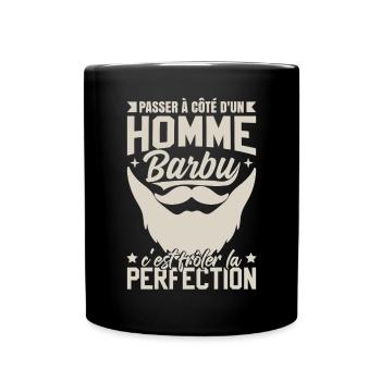 Barbe Homme - Mug uni - noir - Devant