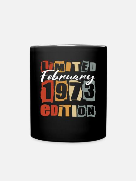 50e anniversaire Né en février 1973 - Mug uni - noir