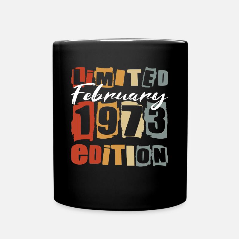 50e anniversaire Né en février 1973 - Mug uni - noir