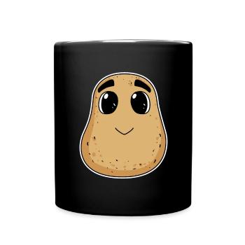 Kartoffel Motiv - Tasse einfarbig - Schwarz - Vorne