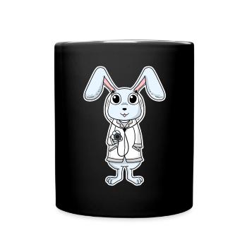 Arzt Tierarzt Hase - Tasse einfarbig - Schwarz - Vorne