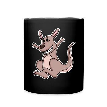 Kangourou - Mug uni - noir - Devant