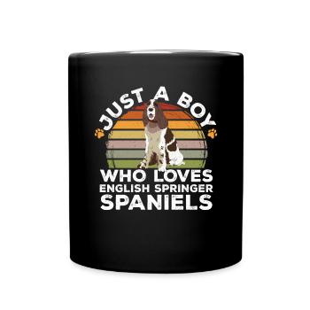 English Springer Spaniel Hund - Tasse einfarbig - Schwarz - Vorne