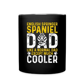 English Springer Spaniel Hund - Tasse einfarbig - Schwarz - Vorne