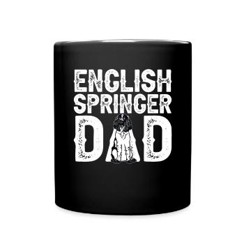 English Springer Spaniel Hund - Tasse einfarbig - Schwarz - Vorne