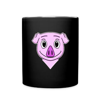 Pig Head Animal - Full Colour Mug - black - Front