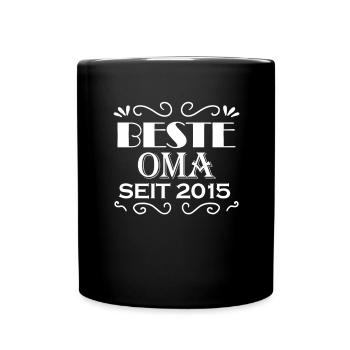 Beste Oma seit 2015 - Geschenk für die beste Oma - Tasse einfarbig - Schwarz - Vorne