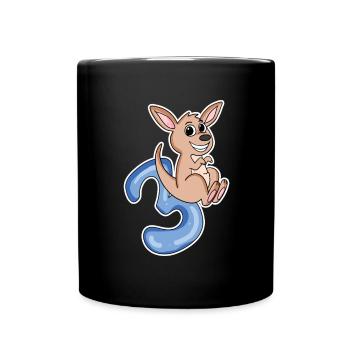 3 Jahre alt - 3. Geburtstag mit Tier Motiv - Tasse einfarbig - Schwarz - Vorne