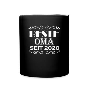 Beste Oma seit 2020 - Geschenk für die beste Oma - Tasse einfarbig - Schwarz - Vorne