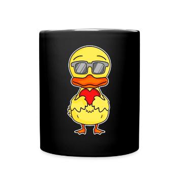 Canard avec coeur - Love Romantic - Mug uni - noir - Devant