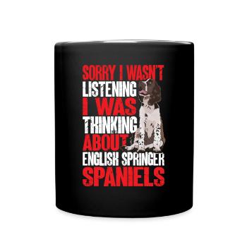 English Springer Spaniel Hund - Tasse einfarbig - Schwarz - Vorne