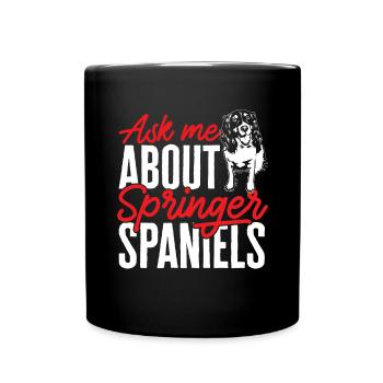 English Springer Spaniel Hund - Tasse einfarbig - Schwarz - Vorne