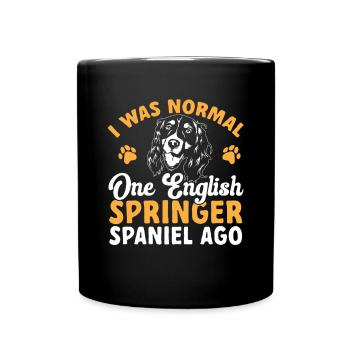 English Springer Spaniel Hund - Tasse einfarbig - Schwarz - Vorne