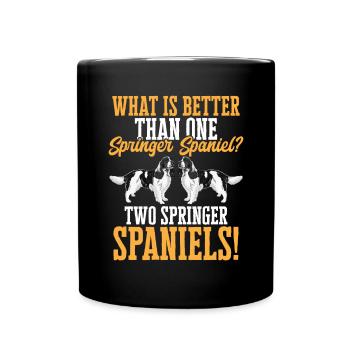 English Springer Spaniel Hund - Tasse einfarbig - Schwarz - Vorne