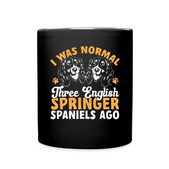 English Springer Spaniel Hund - Tasse einfarbig - Schwarz - Vorne