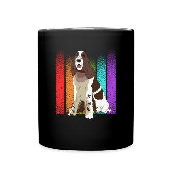 English Springer Spaniel Hund - Tasse einfarbig - Schwarz - Vorne