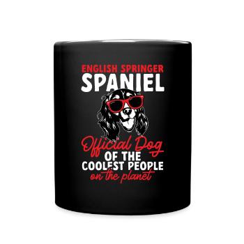 English Springer Spaniel Hund - Tasse einfarbig - Schwarz - Vorne