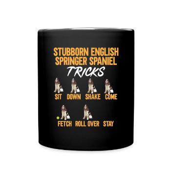 English Springer Spaniel Hund - Tasse einfarbig - Schwarz - Vorne