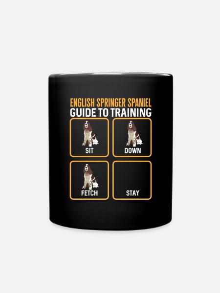 English Springer Spaniel Hund - Tasse einfarbig - Schwarz