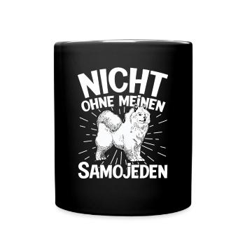Nicht ohne meinen Samojede Samojedenspitz - Tasse einfarbig - Schwarz - Vorne