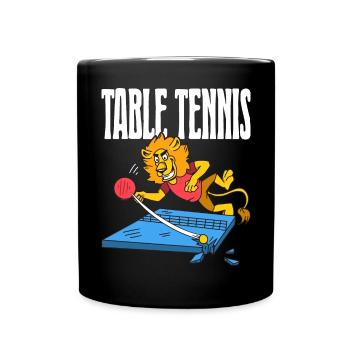 Table Tennis Lion Ping Pong Lion Outfit Table - Full Colour Mug - black - Front
