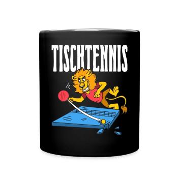 Table Tennis Lion Ping Pong Lion Outfit Table - Full Colour Mug - black - Front