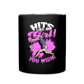 Badminton Girl Spiking Sport Player Spike - Full Colour Mug - black - Front