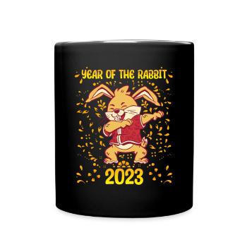 Zodiac Happy Chinese New Year of the Rabbit 2023 - Tasse einfarbig - Schwarz - Vorne
