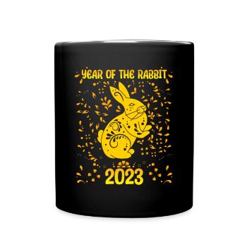 Zodiac Happy Chinese New Year of the Rabbit 2023 - Tasse einfarbig - Schwarz - Vorne