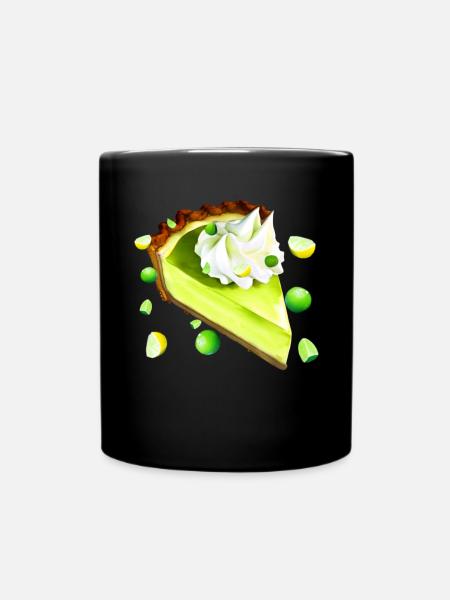 Limettenkuchen Stück Key Lime Pie - Tasse einfarbig - Schwarz