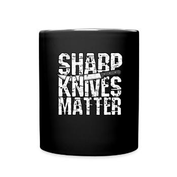Scharfe Knies Materie Metzger Fleischschneider - Tasse einfarbig - Schwarz - Vorne