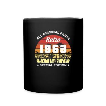 Vintage Retro 1963 60th Birthday Shirt Cadeau - Mug uni - noir - Devant