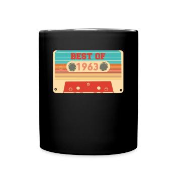 Vintage Retro 1963 60th Birthday Shirt Cassette - Mug uni - noir - Devant