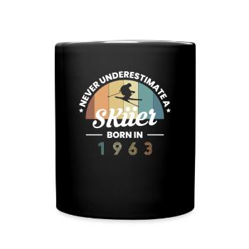 Never Understimate A Skiier Born In 1963 - Full Colour Mug - black - Front