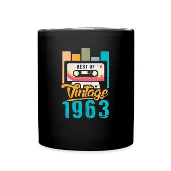 Vintage Cassette 1963 60th Birthday Shirt - Mug uni - noir - Devant