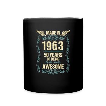 60e anniversaire Cadeau de chemise 1963 - Mug uni - noir - Devant