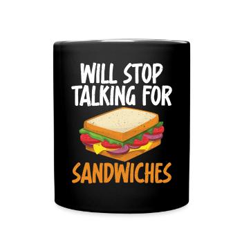 Sandwich Lover Gift - Full Colour Mug - black - Front
