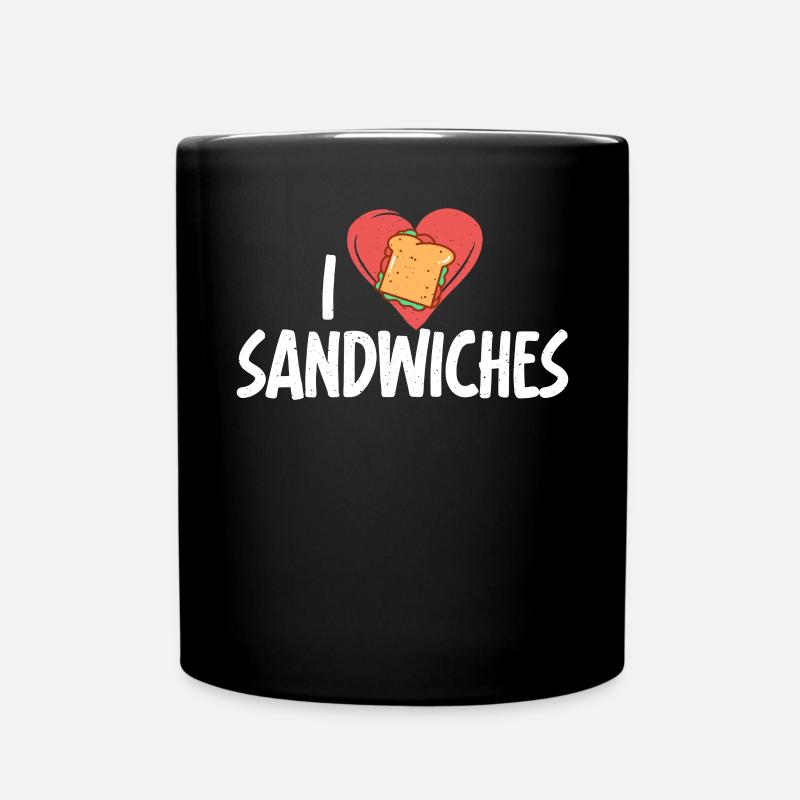 Sandwich Lover Geschenk - Tasse einfarbig - Schwarz