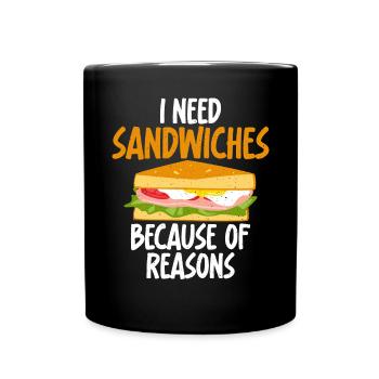Sandwich Lover Gift - Full Colour Mug - black - Front