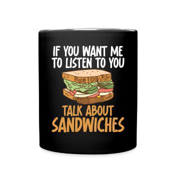 Sandwich Lover Gift - Full Colour Mug - black - Front