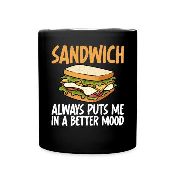 Sandwich Lover Gift - Full Colour Mug - black - Front