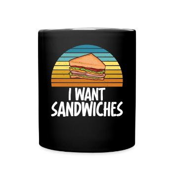 Sandwich Lover Gift - Full Colour Mug - black - Front