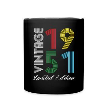 Vintage 1951 Vintage Geburtstag Retro Vintage - Tasse einfarbig - Schwarz - Vorne