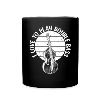 I Love To Play Double Bass - Contrebassiste Do - Mug uni - noir - Devant