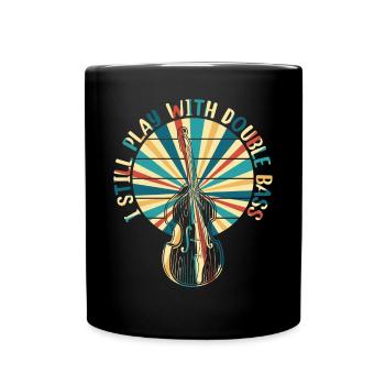 Contrebassiste Contrebassiste - Je joue toujours avec D - Mug uni - noir - Devant