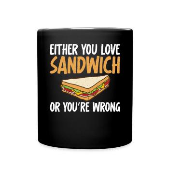Sandwich Lover Gift - Full Colour Mug - black - Front